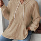 Textured Drawstring Kangaroo Pocket Hoodie
