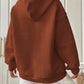 Full Size Textured Drawstring Drop Shoulder Hoodie