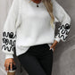 M&Matilda Contrast Drop Shoulder Round Neck Sweater