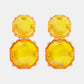 Geometrical Shape Zinc Alloy Frame Dangle Earrings