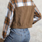 Plaid Button Up Collared Neck Jacket