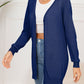 SkyMarie Button Down Slit Longline Cardigan