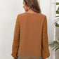 Full Size Swiss Dot Balloon Sleeve Blouse
