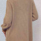 Open Front Rib-Knit Cardigan with Pockets