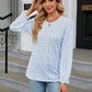 Printed Round Neck Flounce Sleeve Blouse