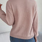 NotSoBasic Cable-Knit Round Neck Long Sleeve Sweater