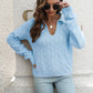 Johnny Collar Dropped Shoulder Sweater