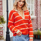 Striped Johnny Collar Sweater