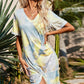 Women's Twisted V-Neck Short Sleeve Dress
