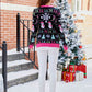 Full Size Christmas Ribbed Trim Sweater