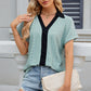 Eyelet Johnny Collar Short Sleeve T-Shirt