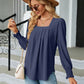 Full Size Square Neck Puff Sleeve Blouse