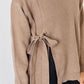 Slit Tied Dropped Shoulder Sweater