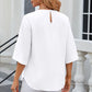 Round Neck Slit Half Sleeve Top
