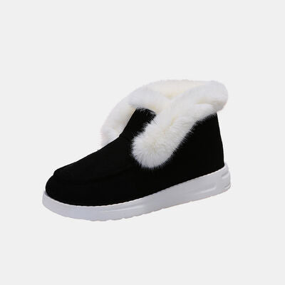 Toshia Lynn Furry Suede Ankle Snow Boots