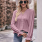 Pretty Purples Eyelet V-Neck Flounce Sleeve Blouse