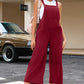 Pocketed Wide Leg Overall