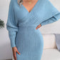 Delilah Rib-Knit Dolman Sleeve Sweater Dress