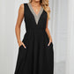 Pocketed V-Neck Wide Strap Dress