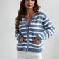 Striped Button Front Cardigan