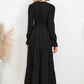 Swiss Dot Tied Surplice Flounce Sleeve Dress