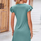 Full Size Flutter Sleeve Tulip Hem Dress