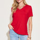 Basic Bae Full Size V-Neck High-Low T-Shirt