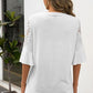 Ruffled Cutout Round Neck Half Sleeve T-Shirt