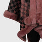 Savannah Jay One Size Checkered Faux Fur Trim Poncho