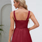 Full Size Smocked Square Neck Baby doll Tank