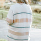 ZeldaMarie Plus Size Striped Open Front Cardigan
