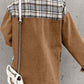 Plaid Button Up Dropped Shoulder Jacket