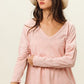 BiBi Exposed Seam V-Neck Long Sleeve T-Shirt - Brand BiBi