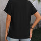 Eyelet Notched Short Sleeve T-Shirt
