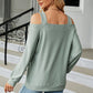 Cold Shoulder Square Neck Cutout Blouse