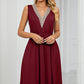 Pocketed V-Neck Wide Strap Dress