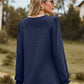 Full Size Round Neck Puff Sleeve Blouse