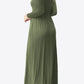Women's Full Size Valencia Round Neck Empire Waist Pocket Dress