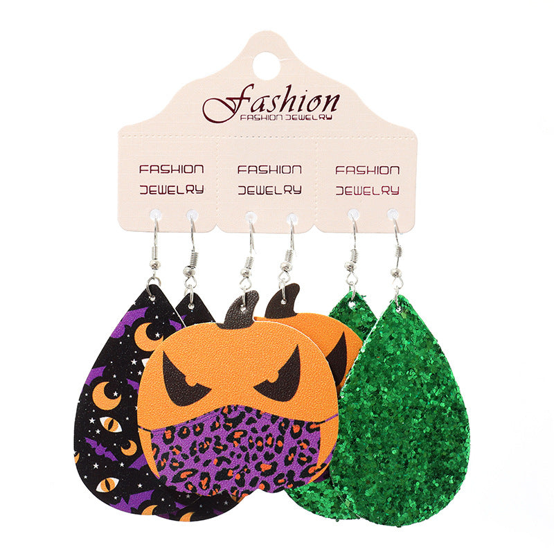 Halloween Teardrop Shape Halloween Theme Dangle Earrings