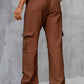 FIT RAGGED DENIM Buttoned High Waist Jeans with Pockets