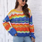 Openwork Round Neck Knit Top