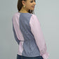 Surplice Neck Striped Long Sleeve Blouse