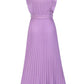 Tied Surplice Cap Sleeve Pleated Dress