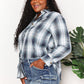 Double Take Full Size Plaid Dropped Shoulder Shirt