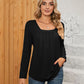 Full Size Square Neck Long Sleeve T-Shirt