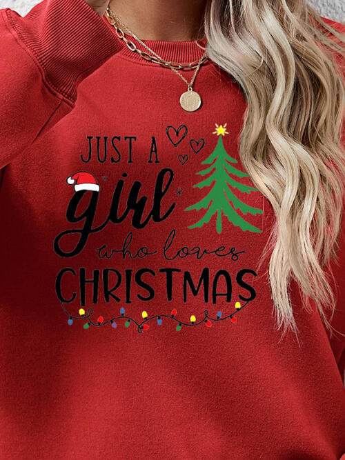 Christmas Themed Letter Graphic Round Neck Sweatshirt