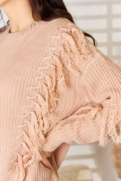 And The Why Tassel Detail Long Sleeve Sweater *