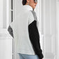 SnuggleTime Contrast Turtleneck Long Sleeve Black Sweater