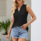 SUNSETNIGHTS Full Size Spliced Lace V-Neck Tank