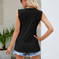 Contrast Eyelet V-Neck Tank
